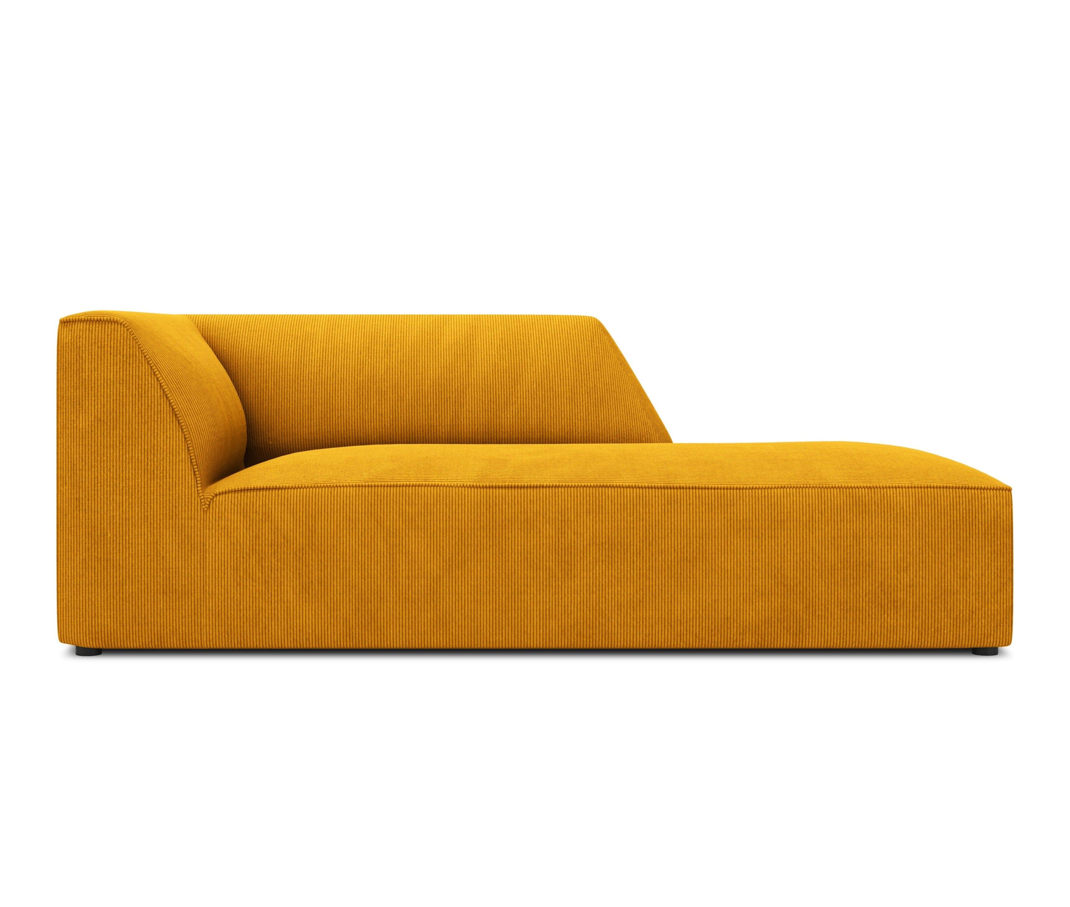 Szezlong sztruksowy prawostronny RUBY żółty Micadoni    Eye on Design