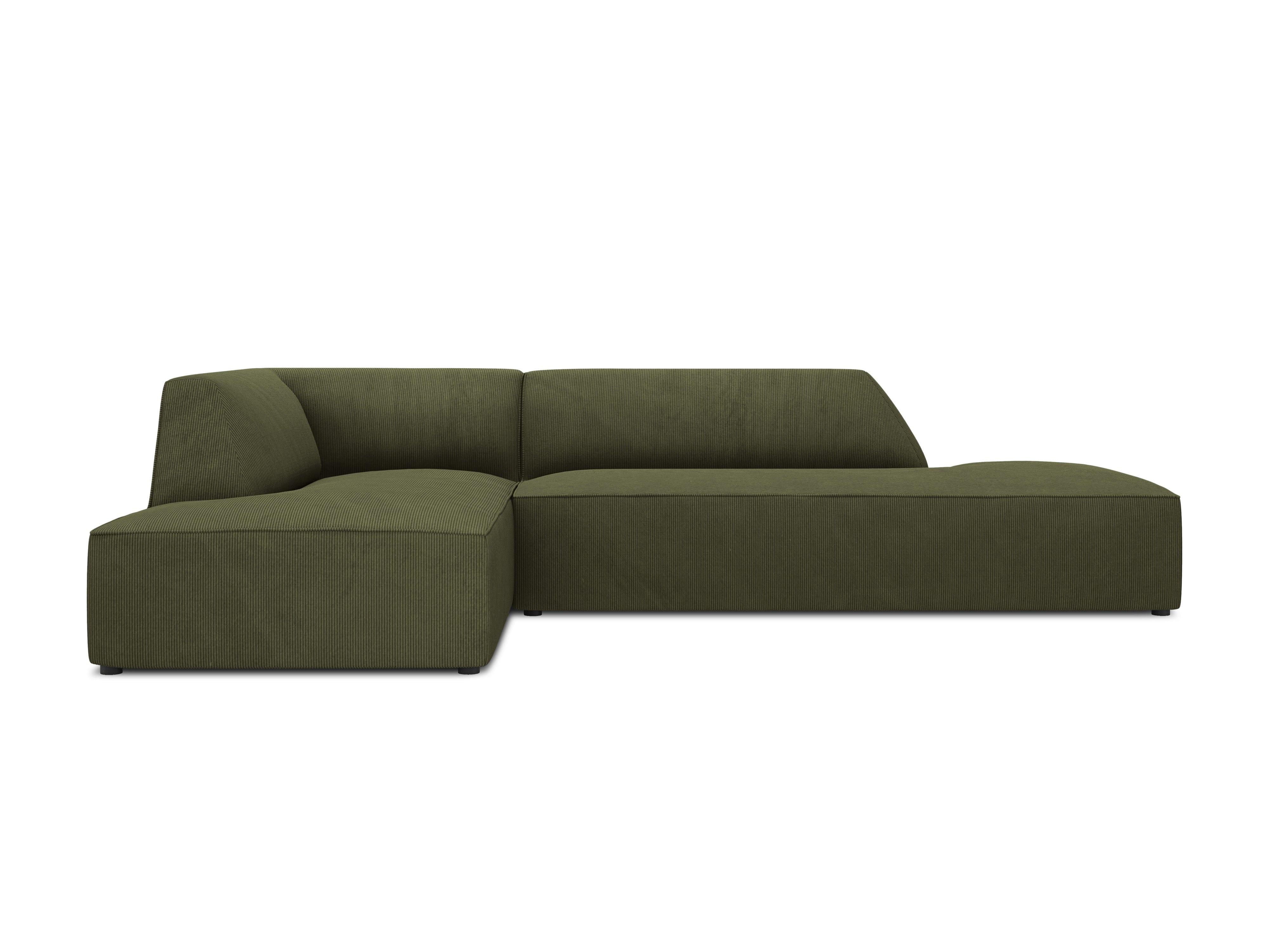 Sofa narożna sztruksowa lewostronna RUBY zielony Micadoni    Eye on Design