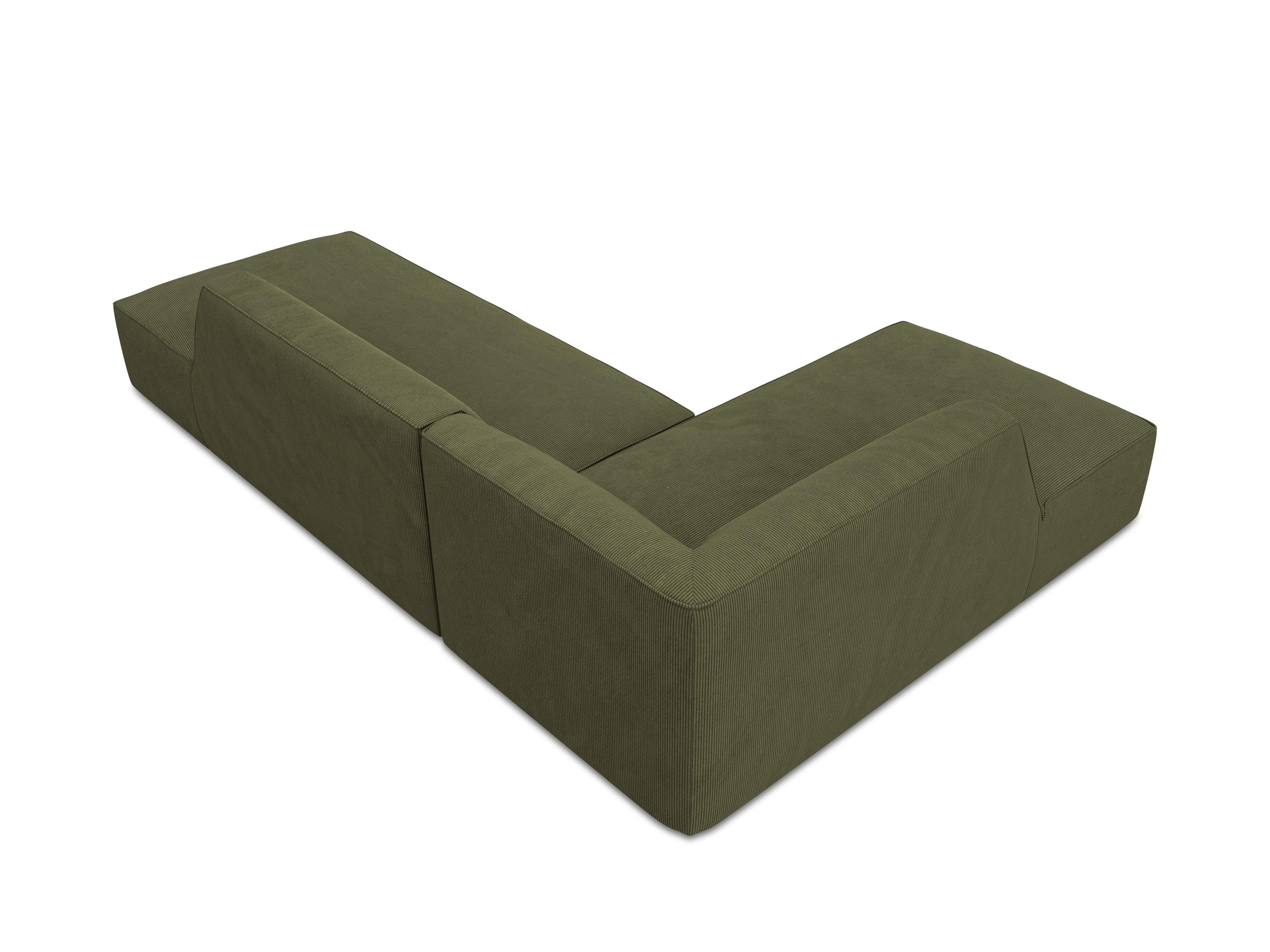 Sofa narożna sztruksowa lewostronna RUBY zielony Micadoni    Eye on Design