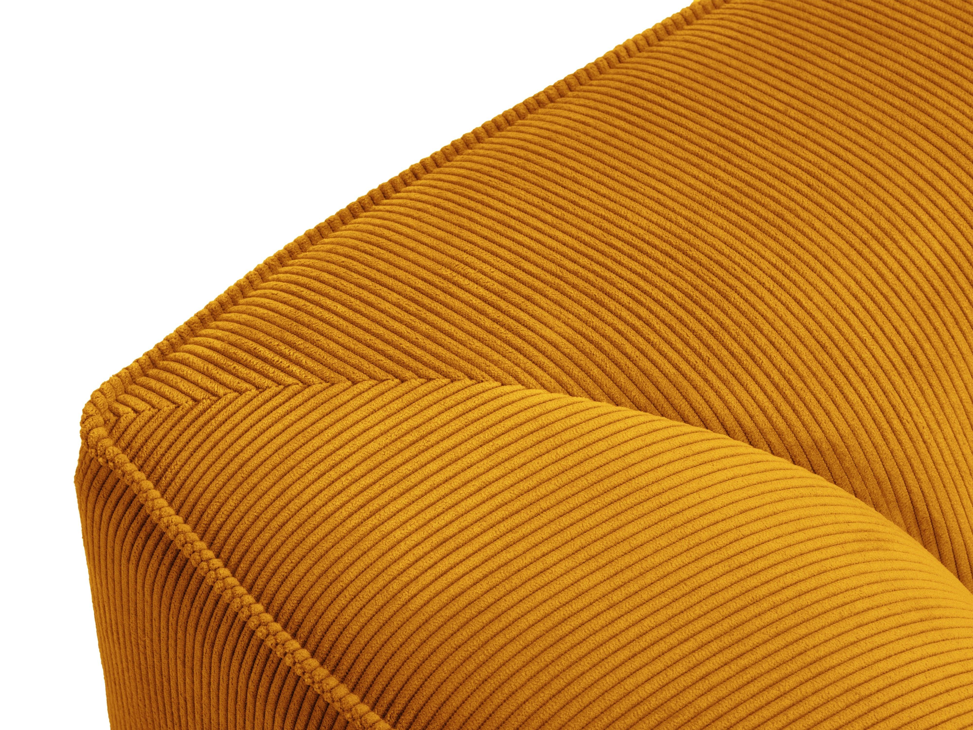 Sofa narożna sztruksowa lewostronna RUBY żółty Micadoni    Eye on Design