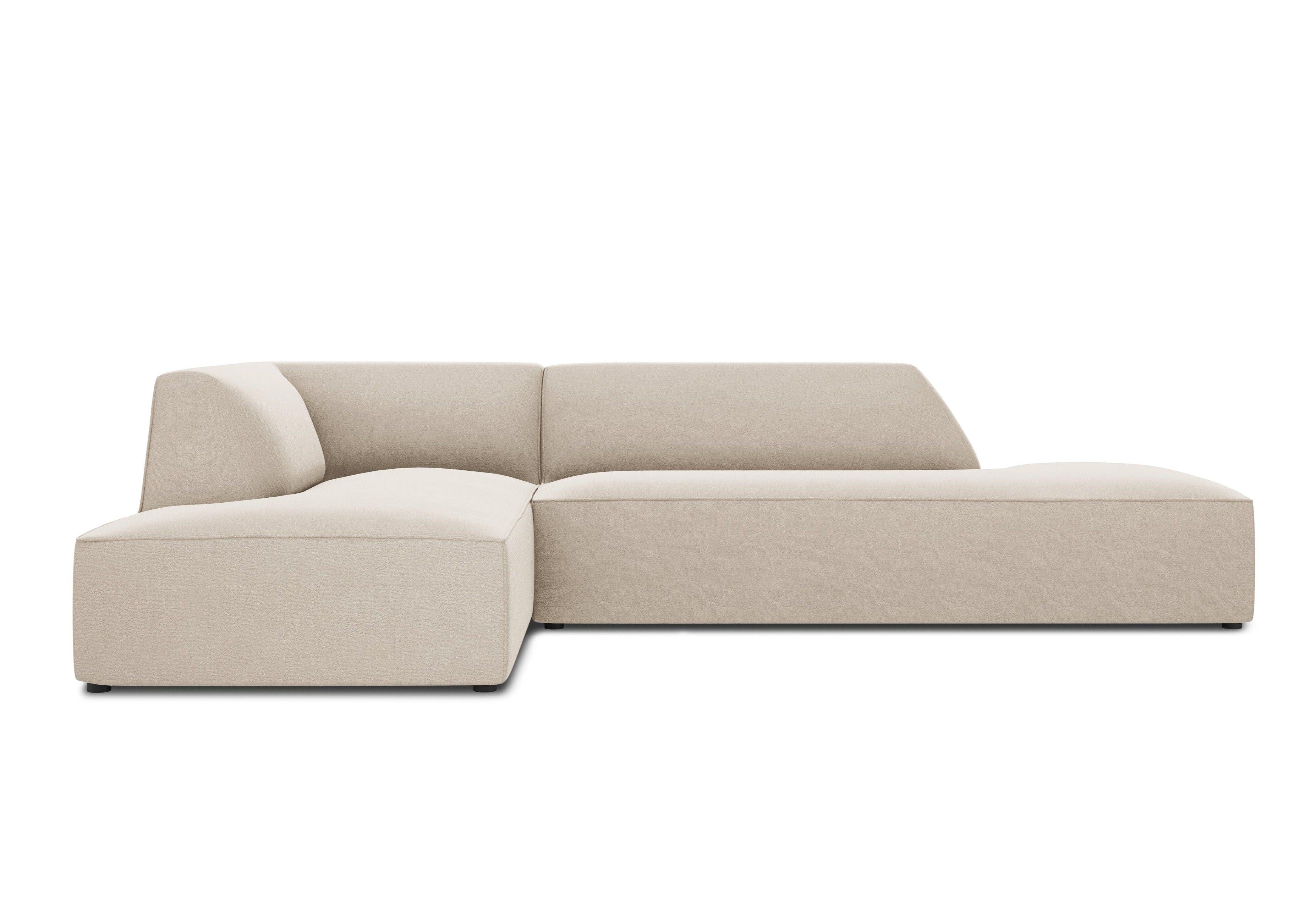 Sofa narożna aksamitna lewostronna RUBY beżowy Micadoni    Eye on Design