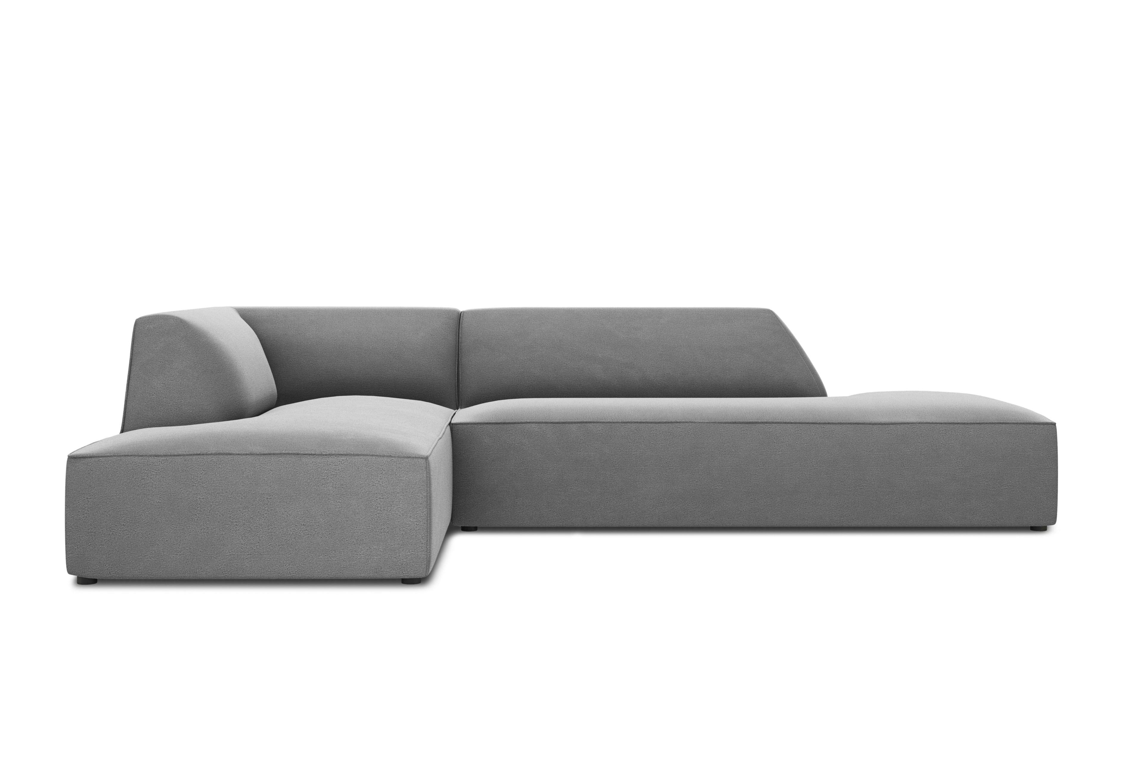 Sofa narożna aksamitna lewostronna RUBY jasnoszary Micadoni    Eye on Design