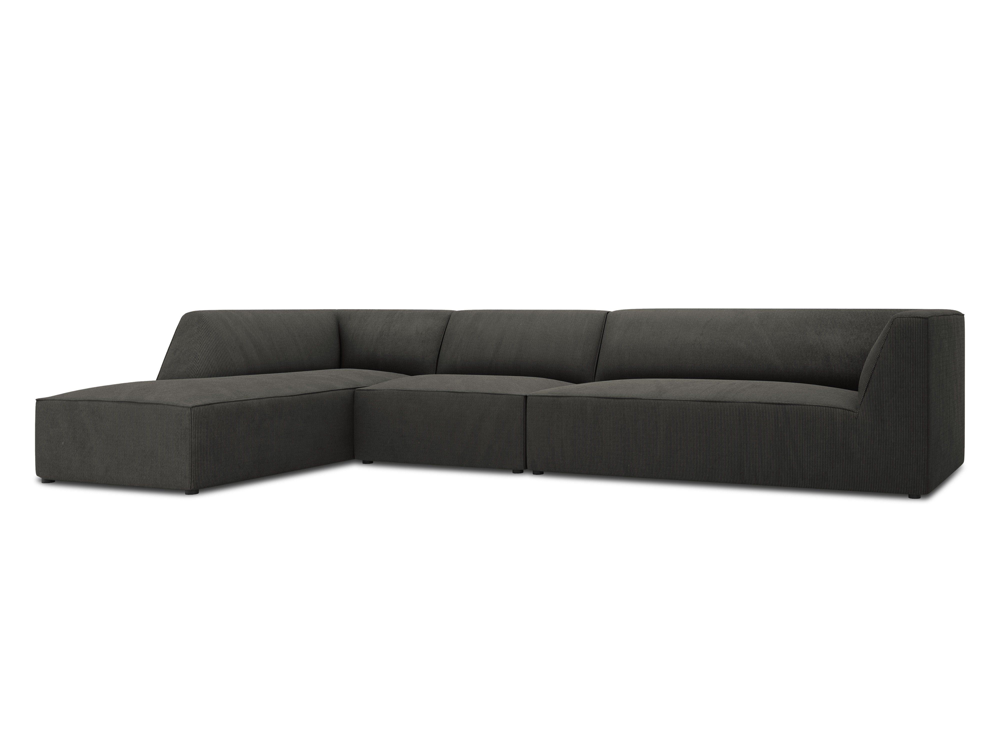 Narożnik sztruksowy 5-osobowy lewostronny RUBY ciemnoszary Micadoni    Eye on Design