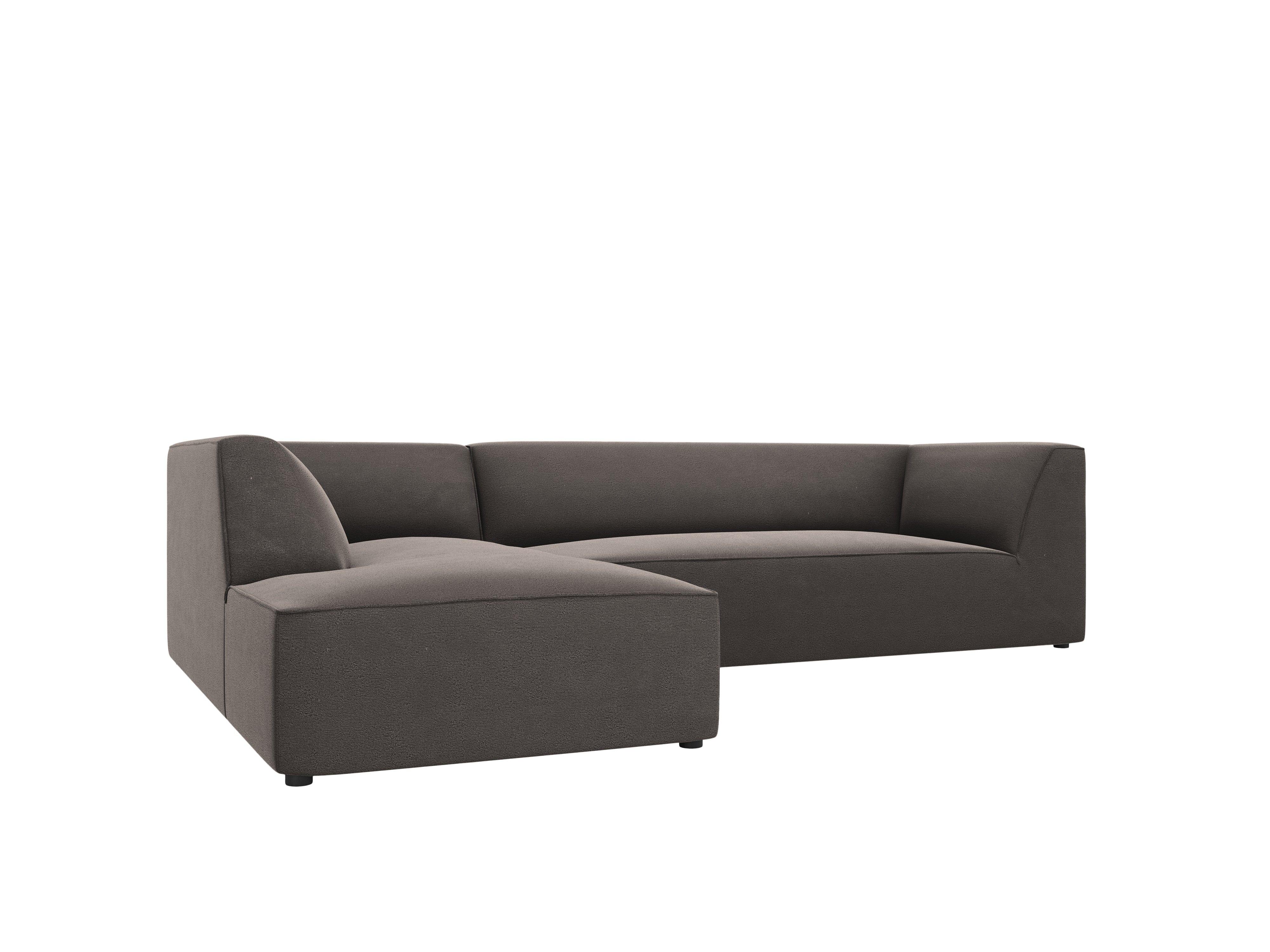 Narożnik aksamitny 4-osobowy lewostronny RUBY ciemnoszary Micadoni    Eye on Design