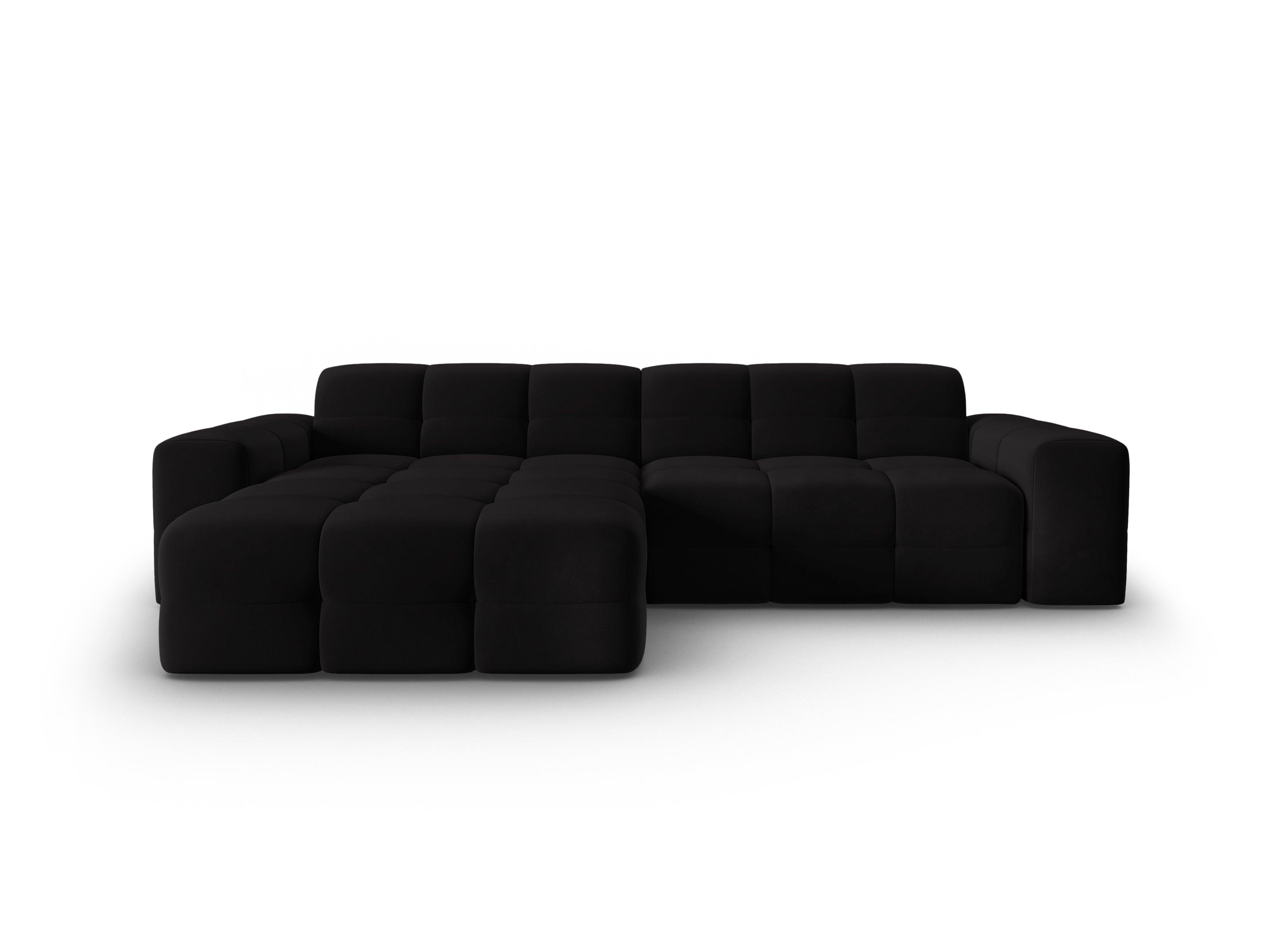 Narożnik lewostronny 4-osobowy KENDAL czarny Micadoni    Eye on Design