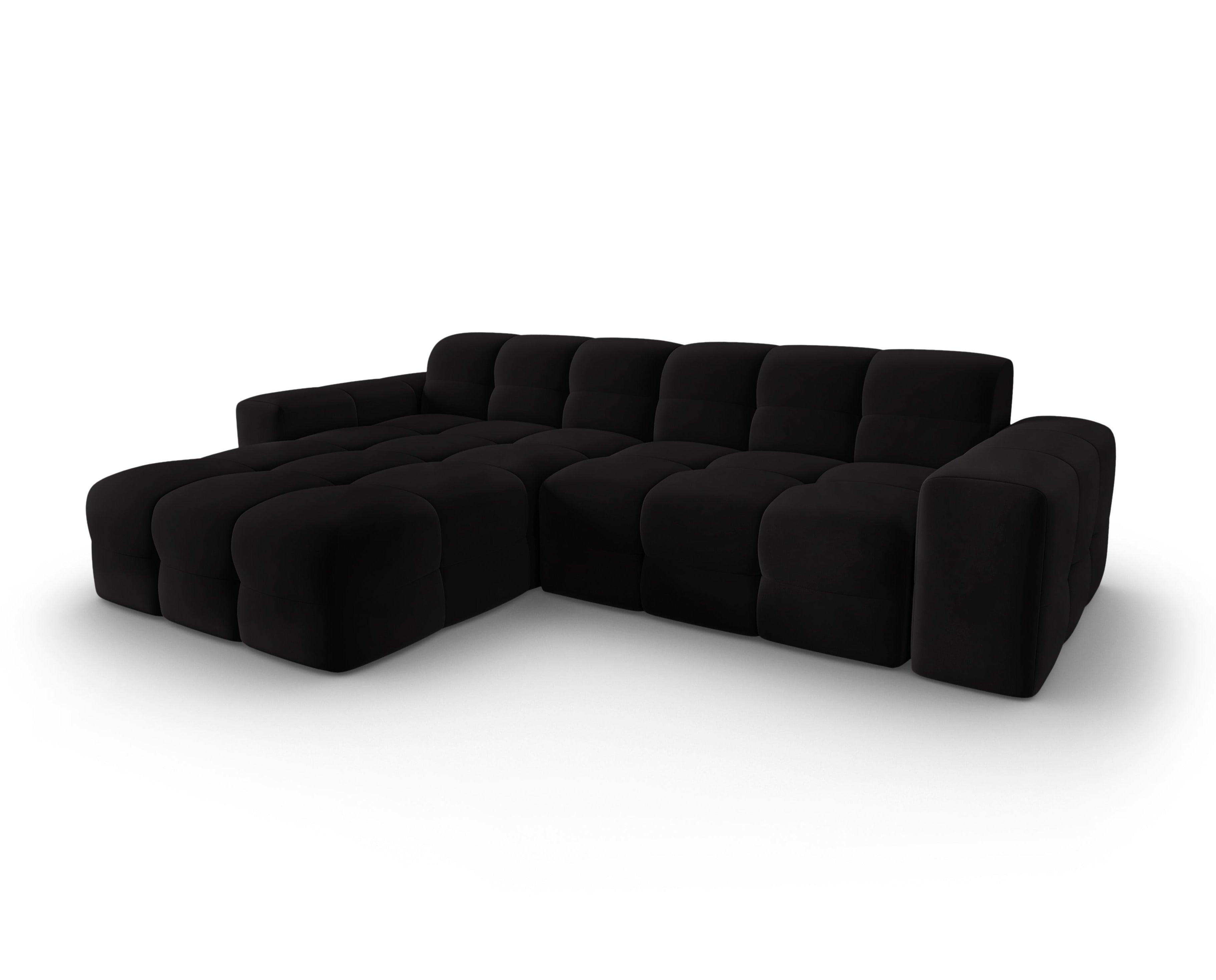 Narożnik lewostronny 4-osobowy KENDAL czarny Micadoni    Eye on Design