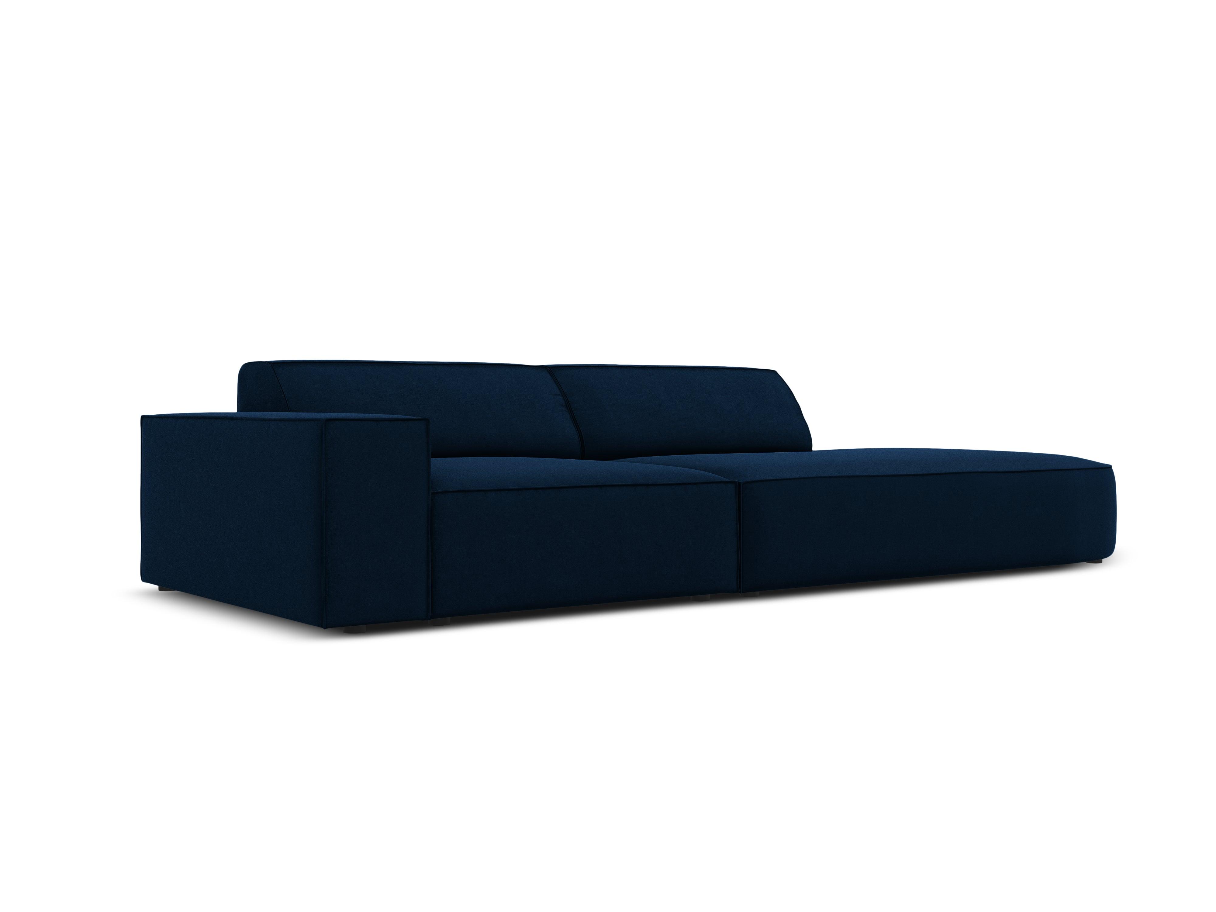 Sofa aksamitna prawostronna okrągła 3-osobowa JODIE granat królewski Micadoni    Eye on Design