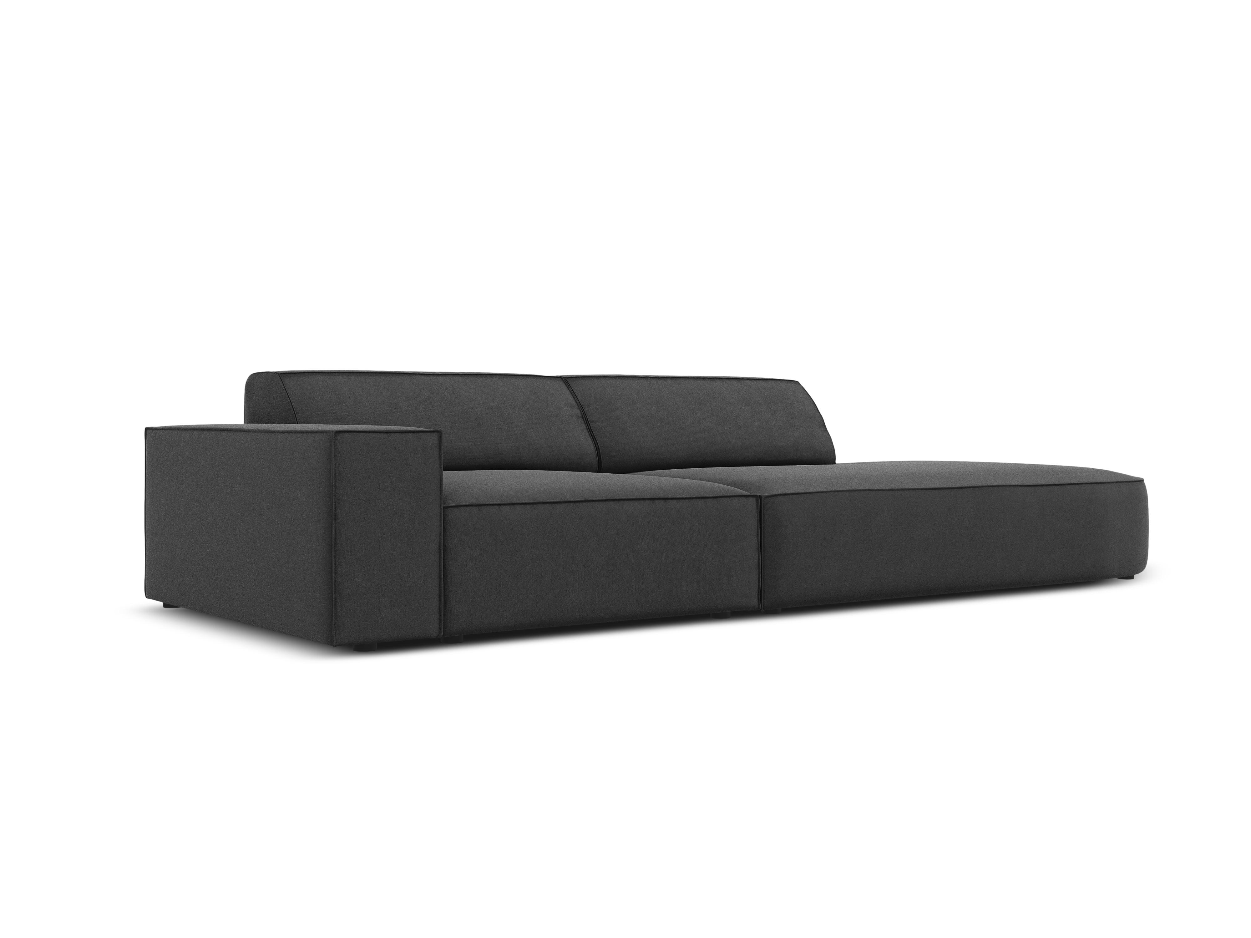 Sofa aksamitna prawostronna okrągła 3-osobowa JODIE ciemnoszary Micadoni    Eye on Design
