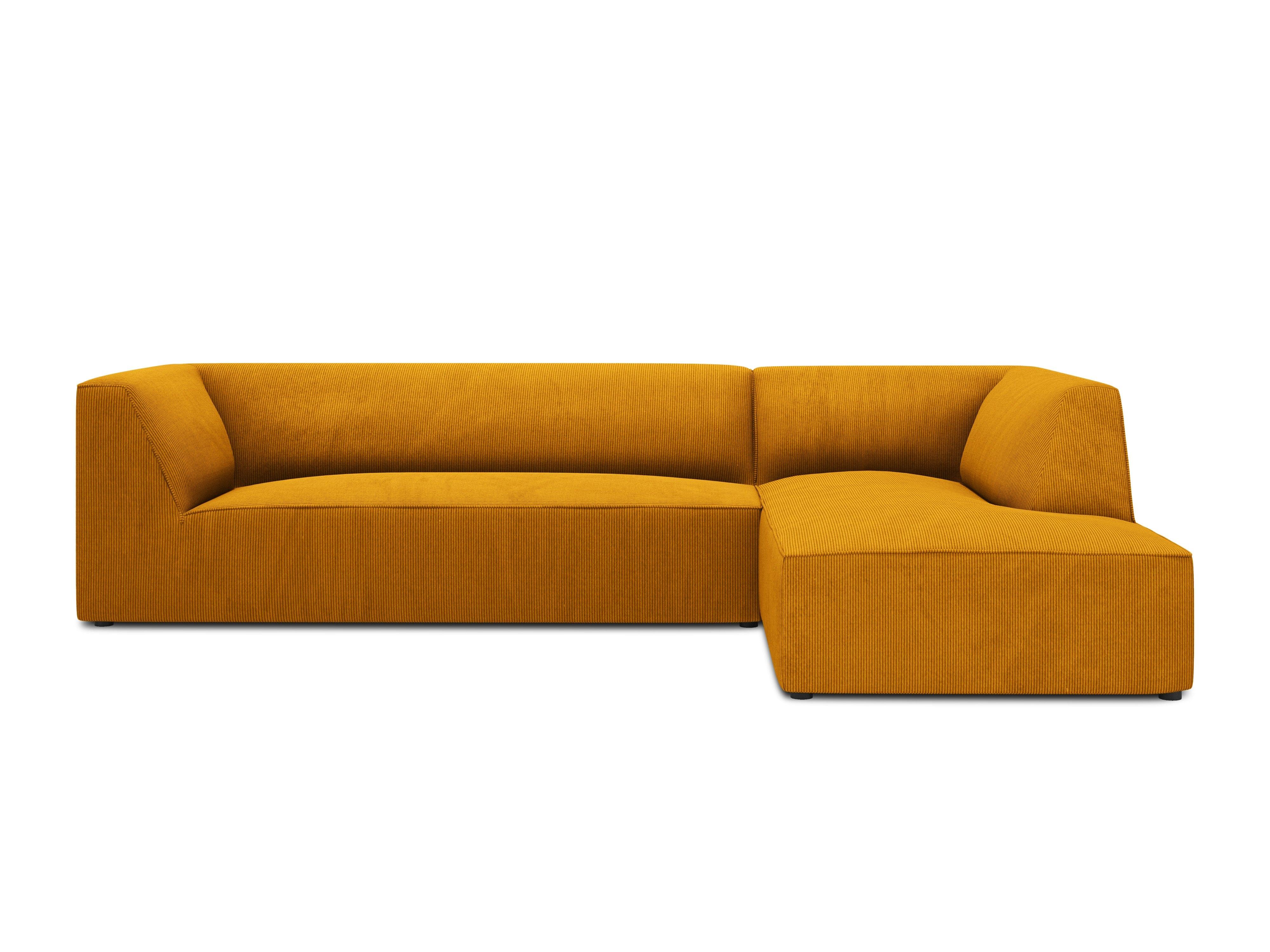 Narożnik sztruksowy 4-osobowy prawostronny RUBY żółty Micadoni    Eye on Design