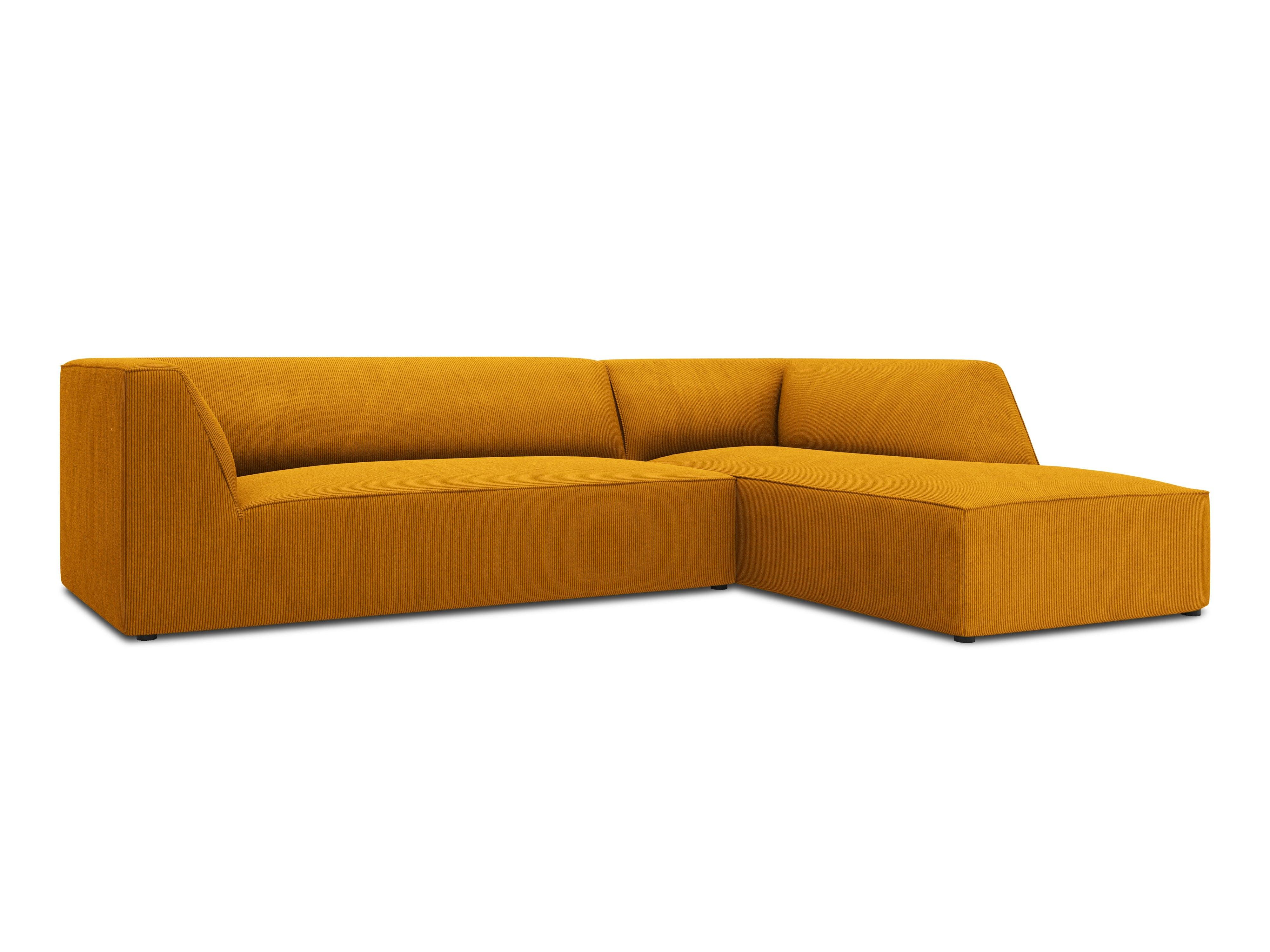 Narożnik sztruksowy 4-osobowy prawostronny RUBY żółty Micadoni    Eye on Design