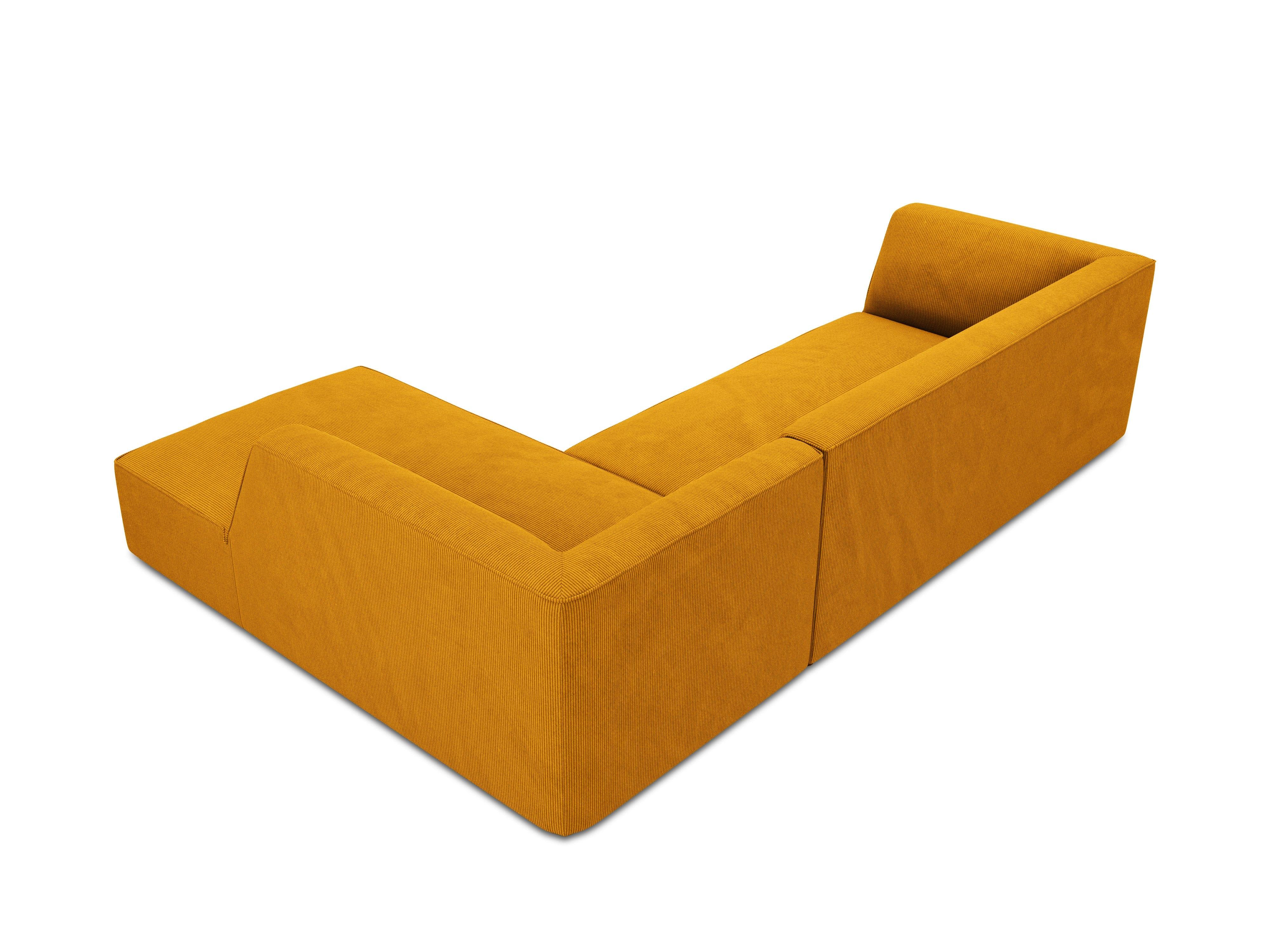 Narożnik sztruksowy 4-osobowy prawostronny RUBY żółty Micadoni    Eye on Design