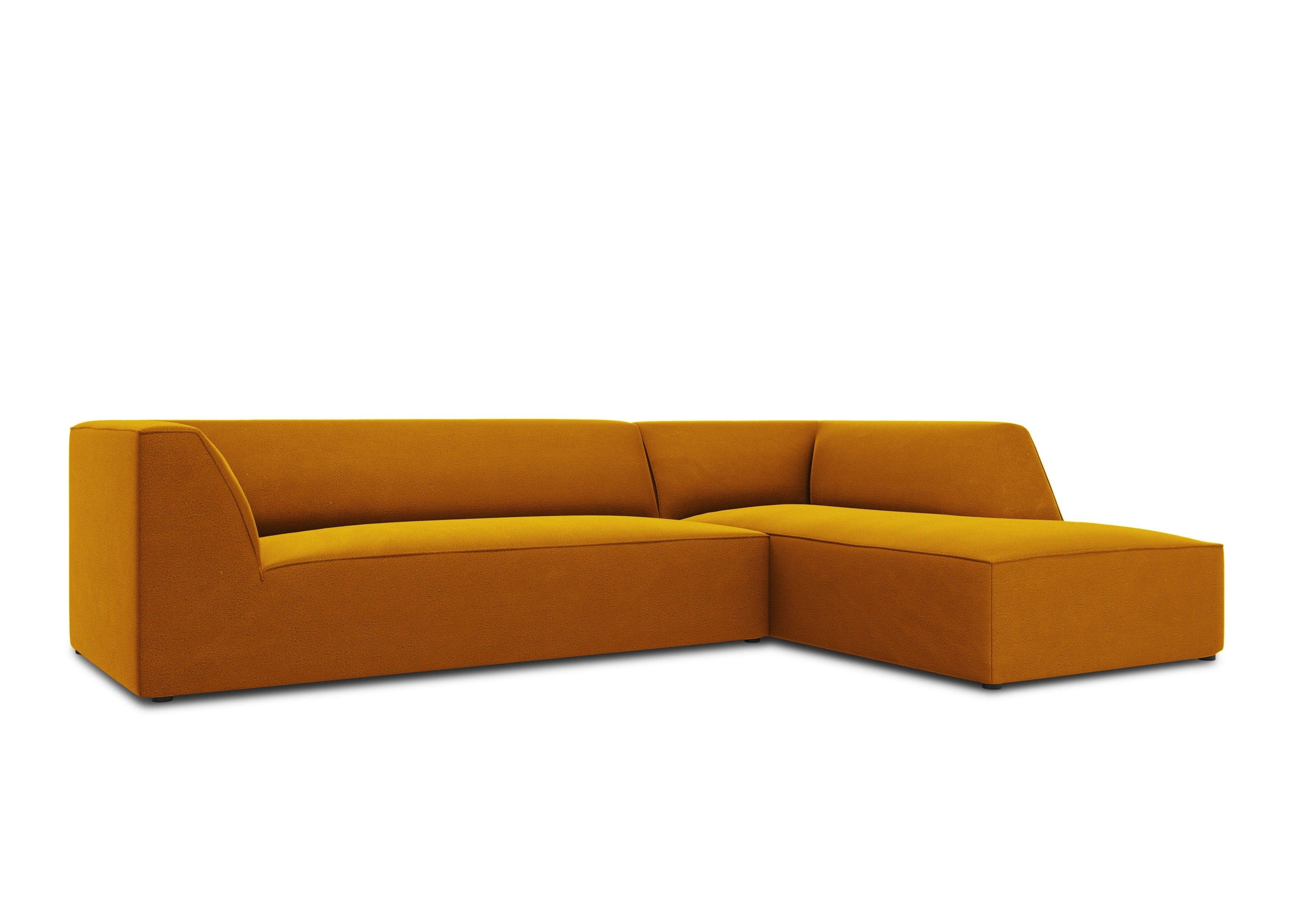 Narożnik aksamitny 4-osobowy prawostronny RUBY żółty Micadoni    Eye on Design