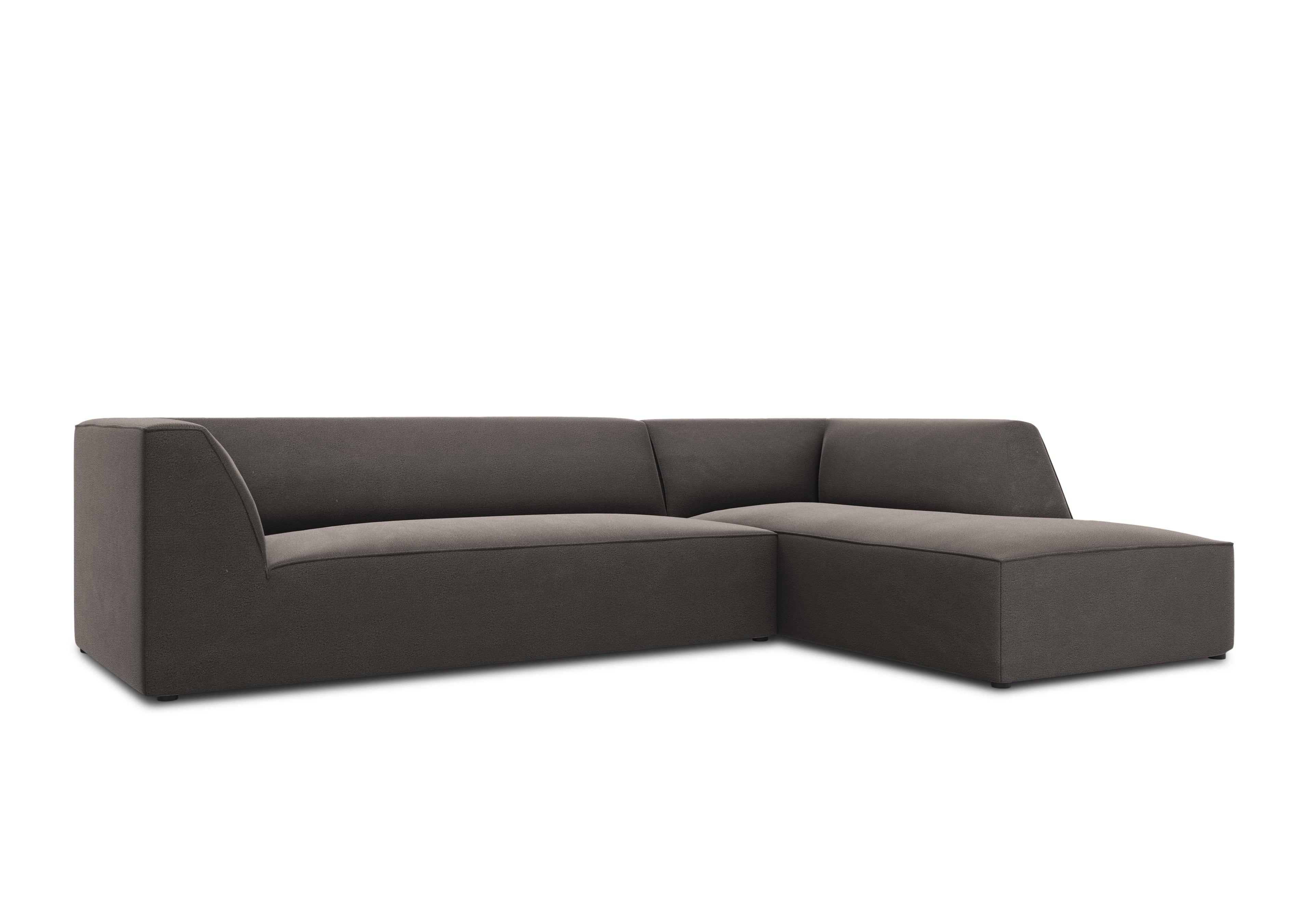 Narożnik aksamitny 4-osobowy prawostronny RUBY ciemnoszary Micadoni    Eye on Design