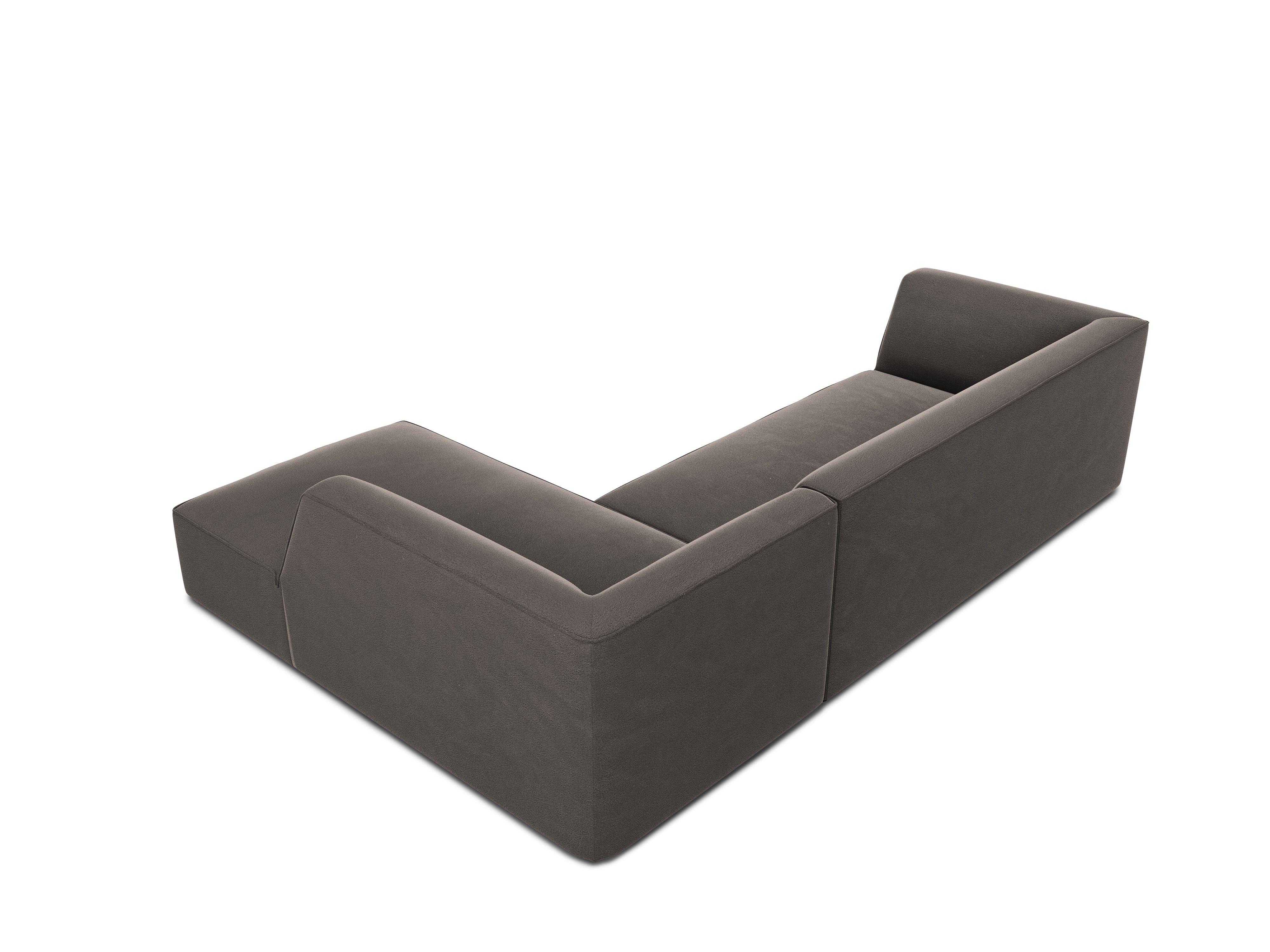 Narożnik aksamitny 4-osobowy prawostronny RUBY ciemnoszary Micadoni    Eye on Design