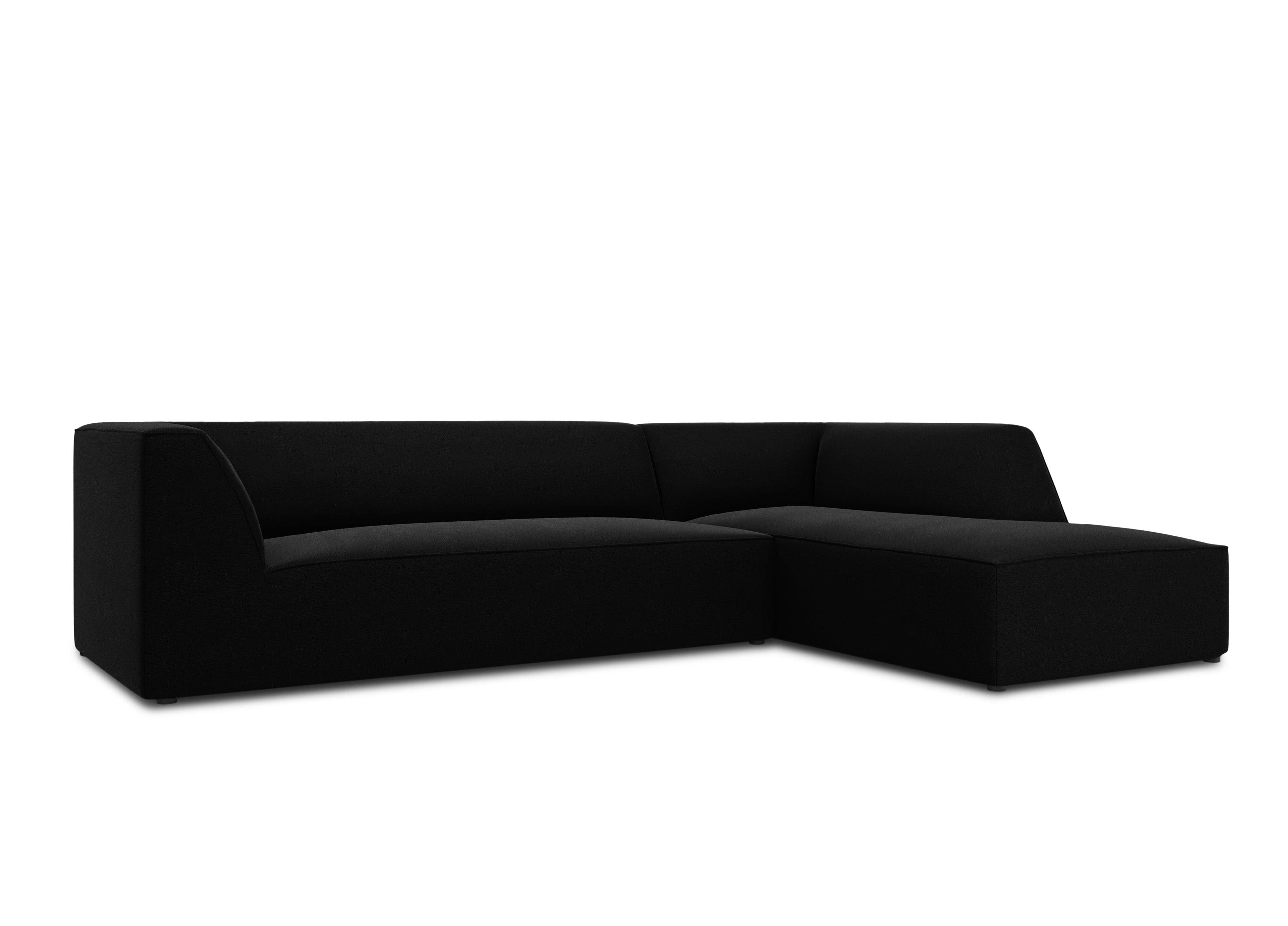 Narożnik aksamitny 4-osobowy prawostronny RUBY czarny Micadoni    Eye on Design