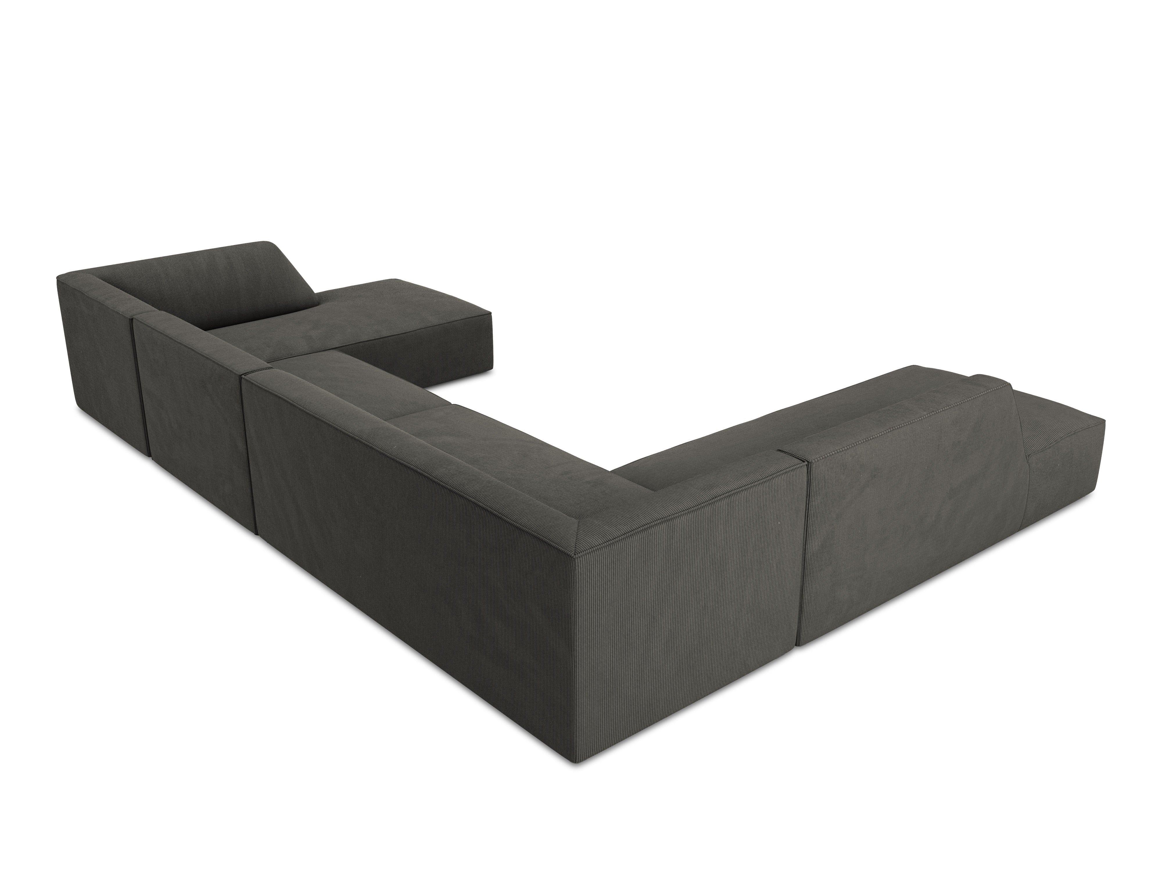 Narożnik w kształcie U sztruksowa lewostronny RUBY ciemnoszary Micadoni    Eye on Design