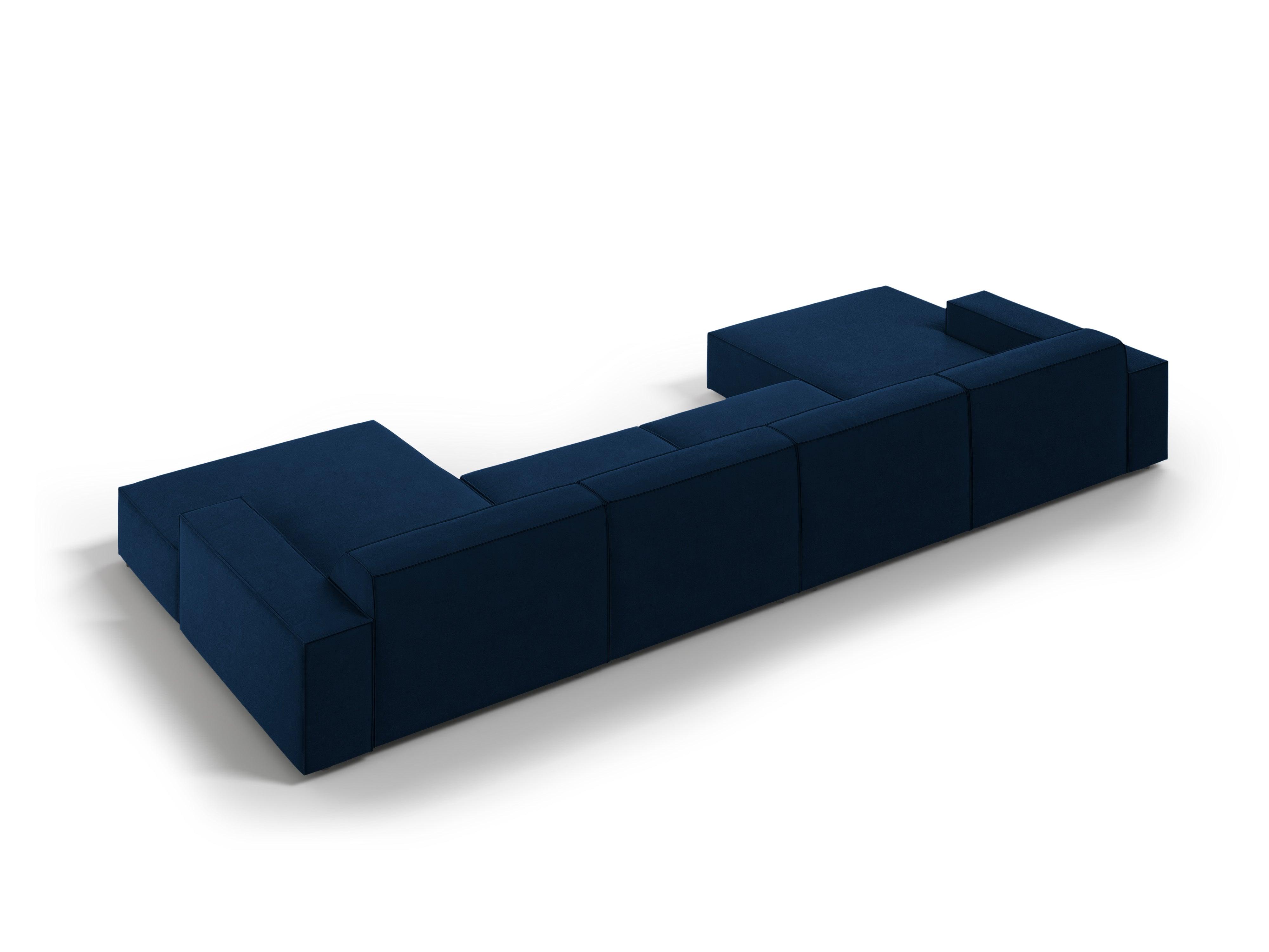 Sofa panoramiczna aksamitna JODIE granat królewski Micadoni    Eye on Design