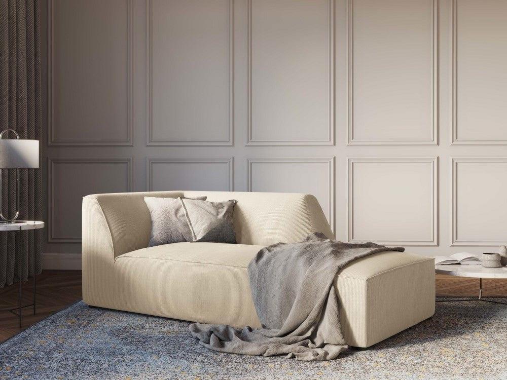 Szezlong sztruksowy prawostronny RUBY beżowy Micadoni    Eye on Design