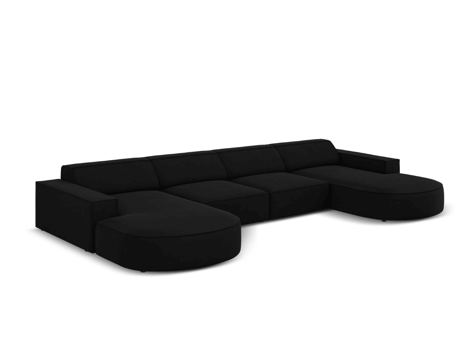 Sofa aksamitna panoramiczna okrągła JODIE czarny Micadoni    Eye on Design