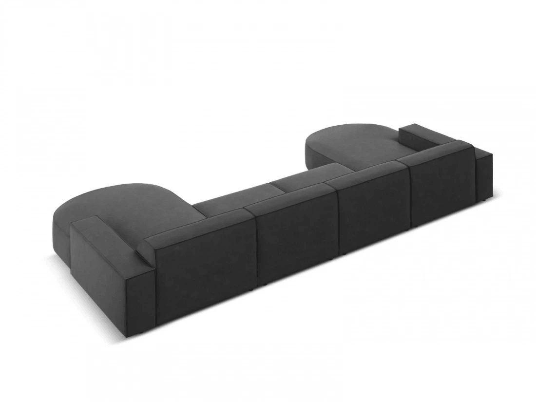 Sofa aksamitna panoramiczna okrągła JODIE ciemnoszary Micadoni    Eye on Design