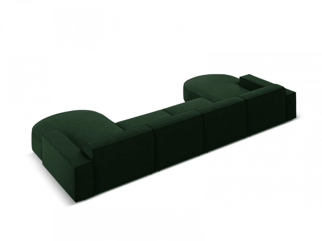 Sofa aksamitna panoramiczna okrągła JODIE butelkowa zieleń Micadoni    Eye on Design